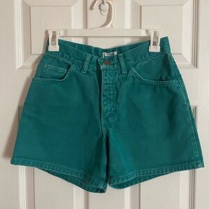 Green denim mom jean 90s shorts